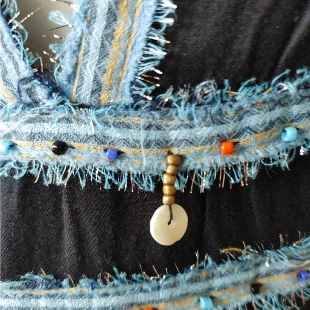 Free People Embellished Beaded V Neck Tank Top - Picture 4 of 6